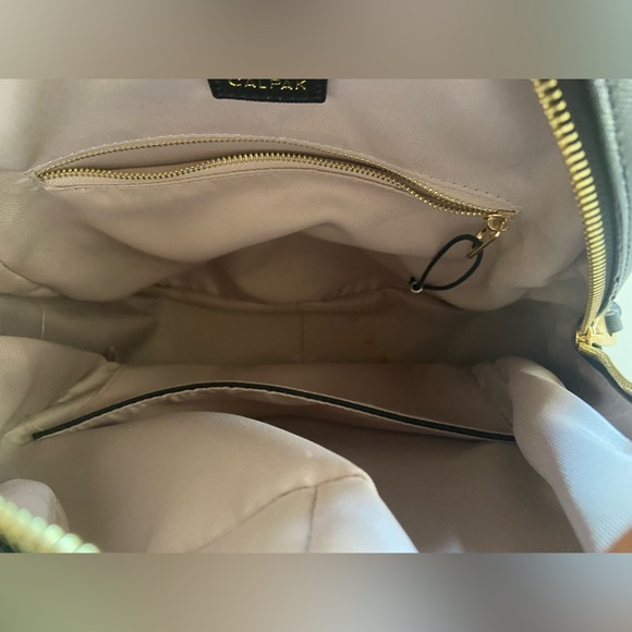 Calpak Faux Leather Kaya Backpack Handbag Purse Travel Bag - Black - Rounded - Picture 7 of 7